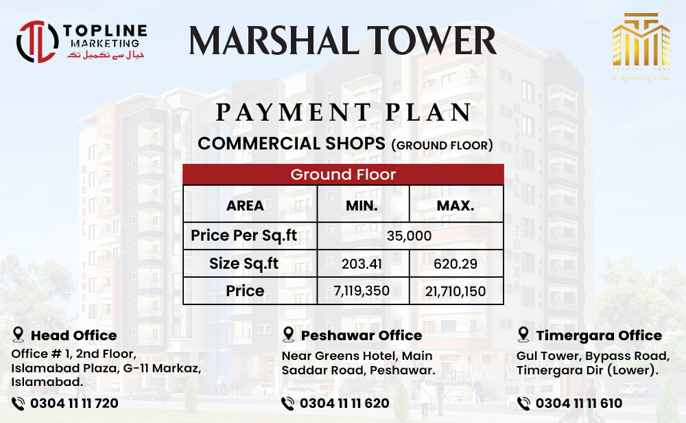 Marshal Tower Commercial Shops Ground Payment Plan
